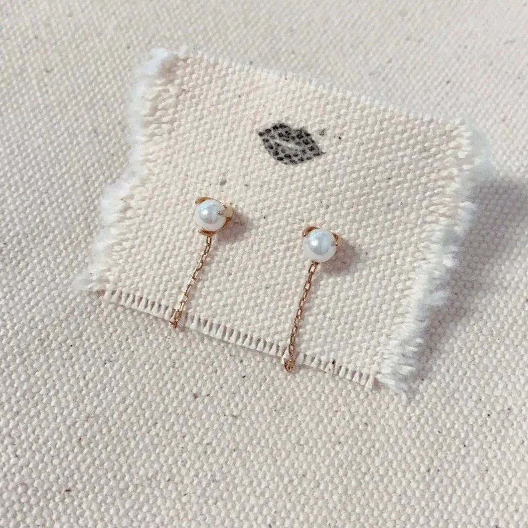 14k Gold Industrial Pearl Earrings by VicStoneNYC Fine Jewelry