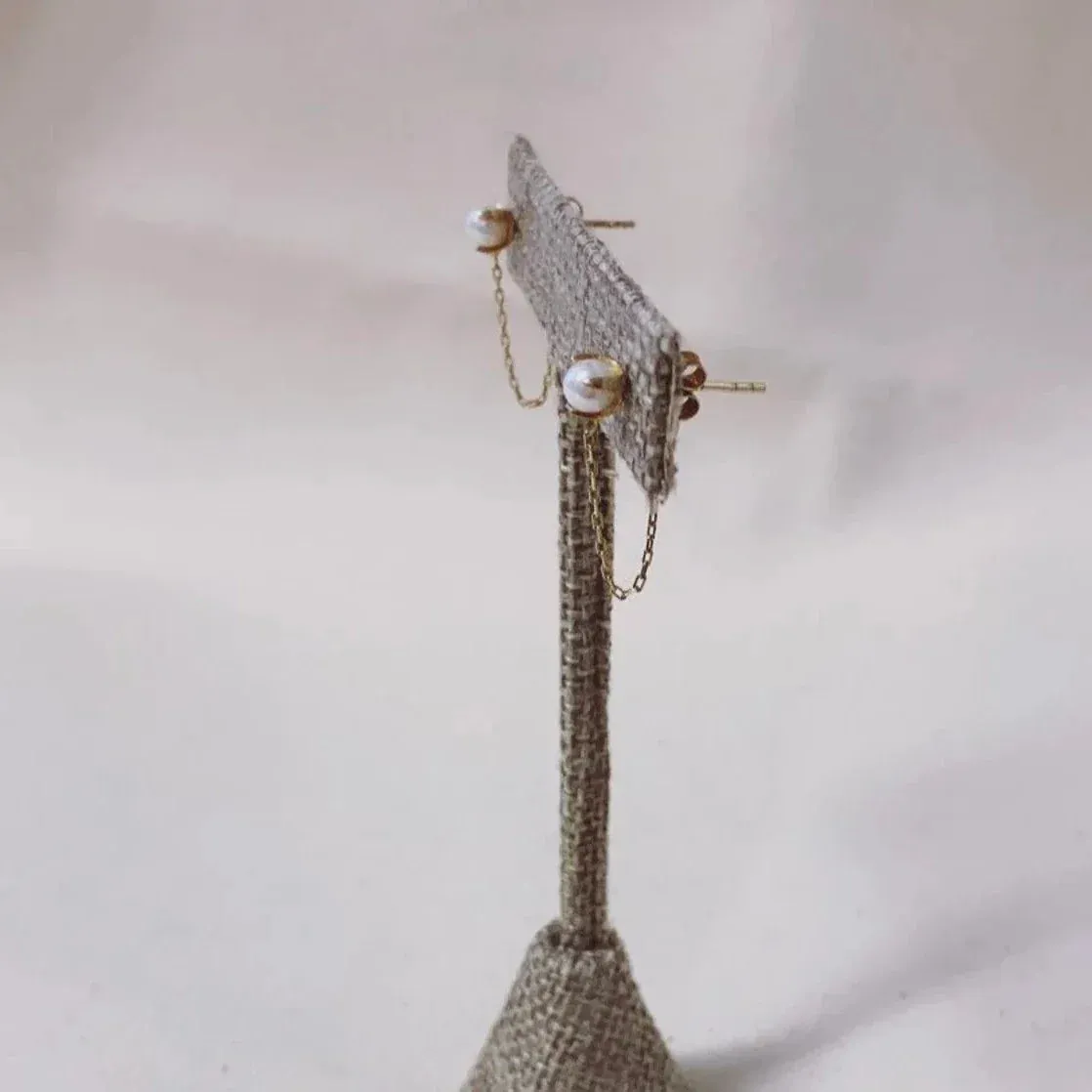 14k Gold Industrial Pearl Earrings by VicStoneNYC Fine Jewelry