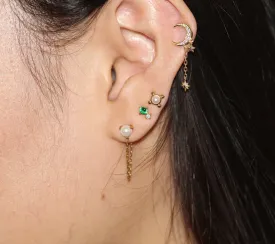 14k Gold Industrial Pearl Earrings by VicStoneNYC Fine Jewelry