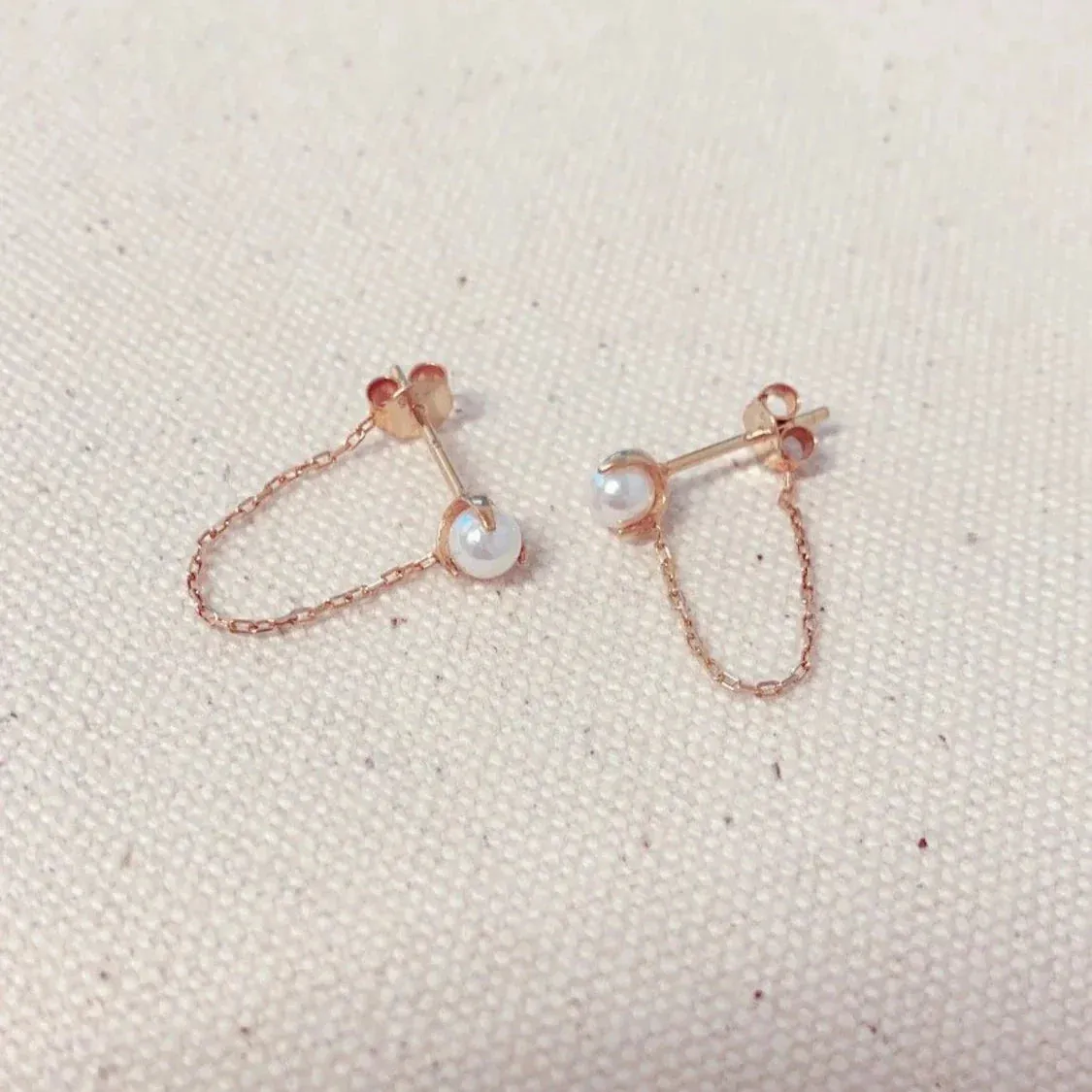 14k Gold Industrial Pearl Earrings by VicStoneNYC Fine Jewelry
