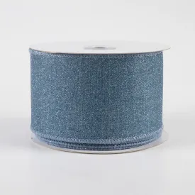 2.5" Fine Glitter on Royal Ribbon: Smoke Blue (10 Yards)