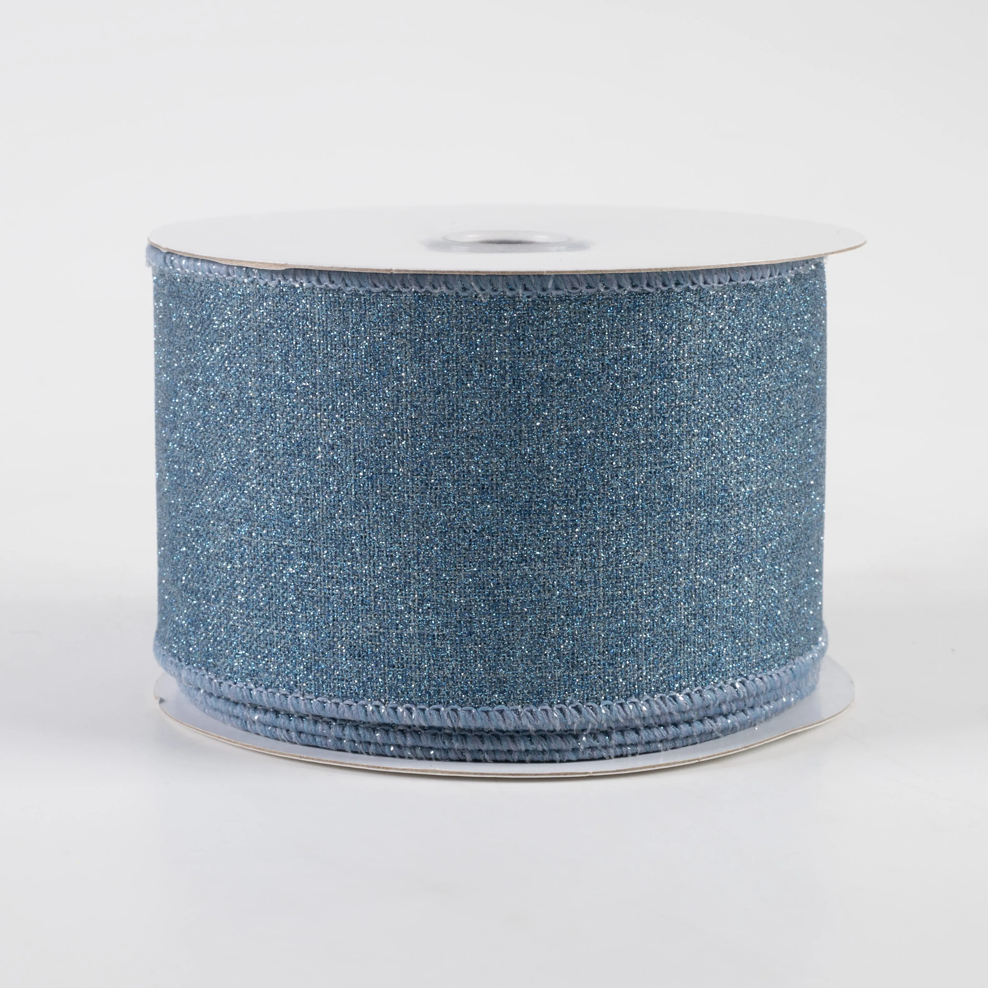 2.5" Fine Glitter on Royal Ribbon: Smoke Blue (10 Yards)