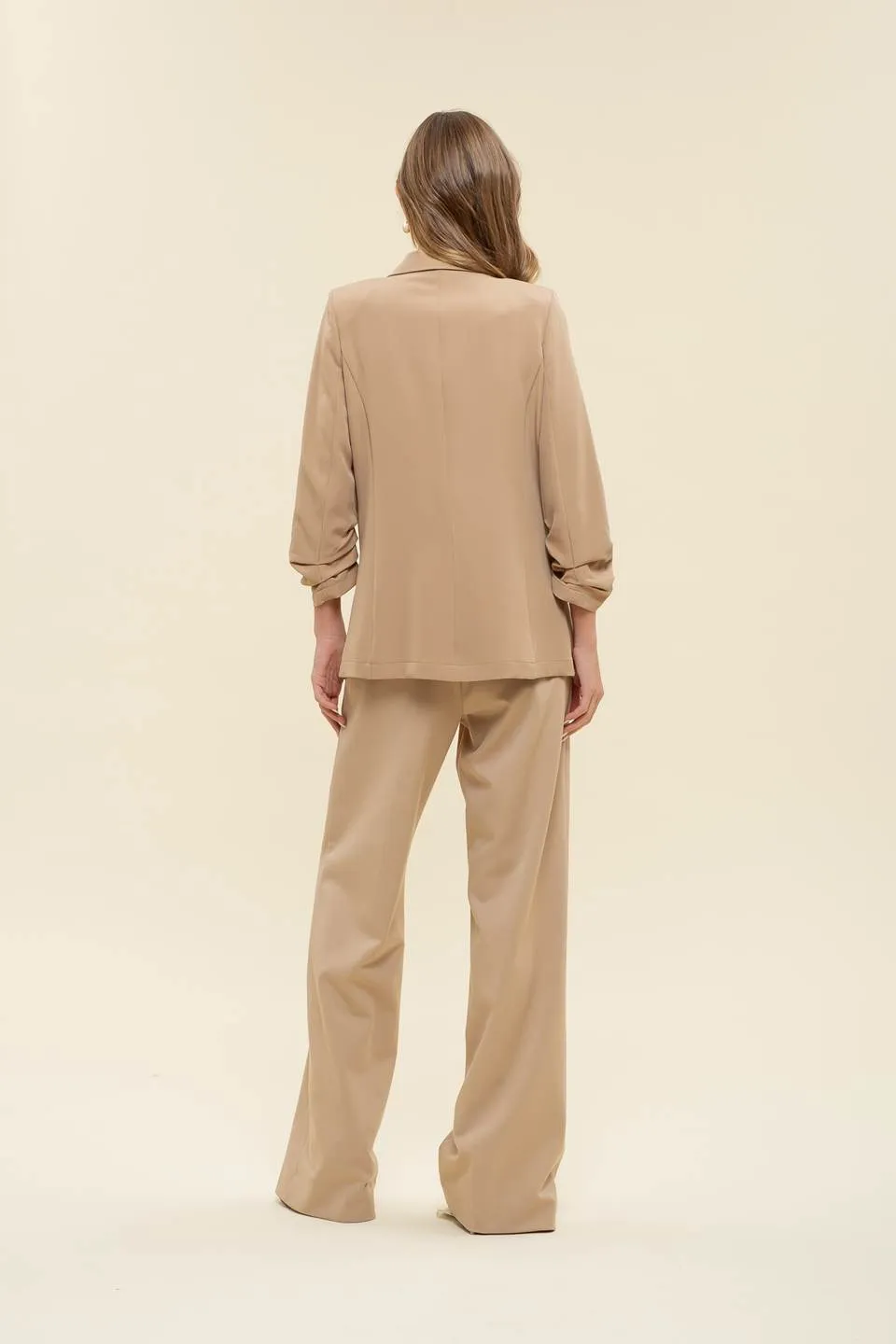 3/4 RUCHED SLEEVE BLAZER