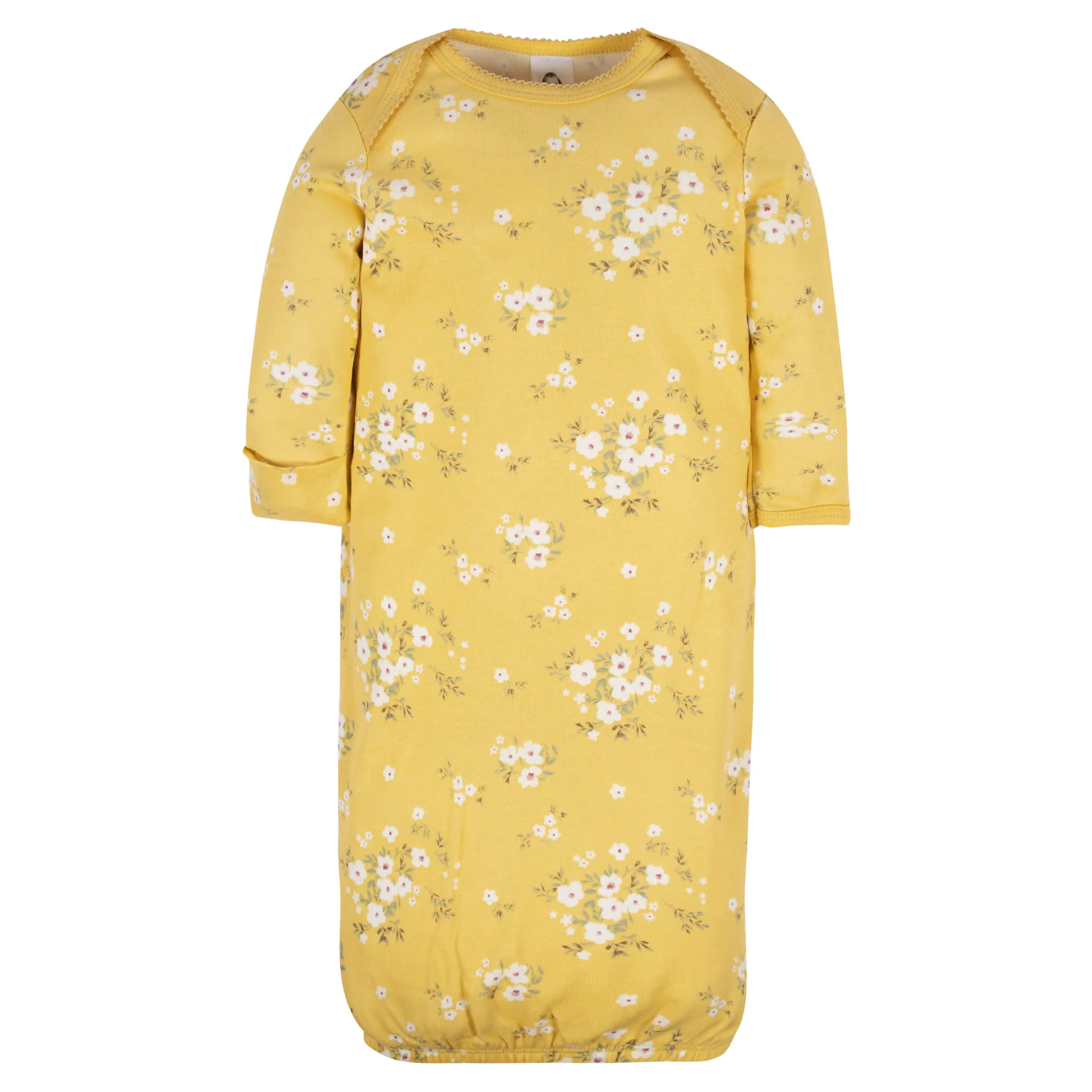 4-Pack Baby Girls Golden Floral Gowns