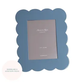 5x7 Chambray Scalloped Lacquer Photo Frame
