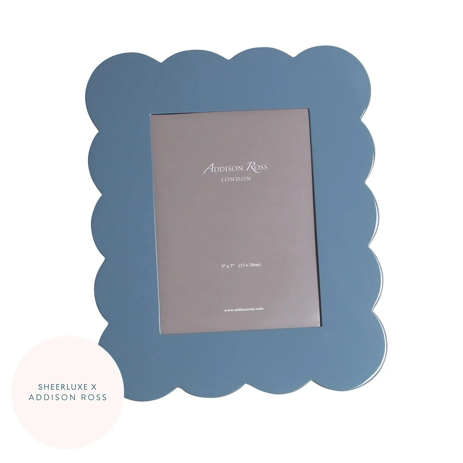 5x7 Chambray Scalloped Lacquer Photo Frame