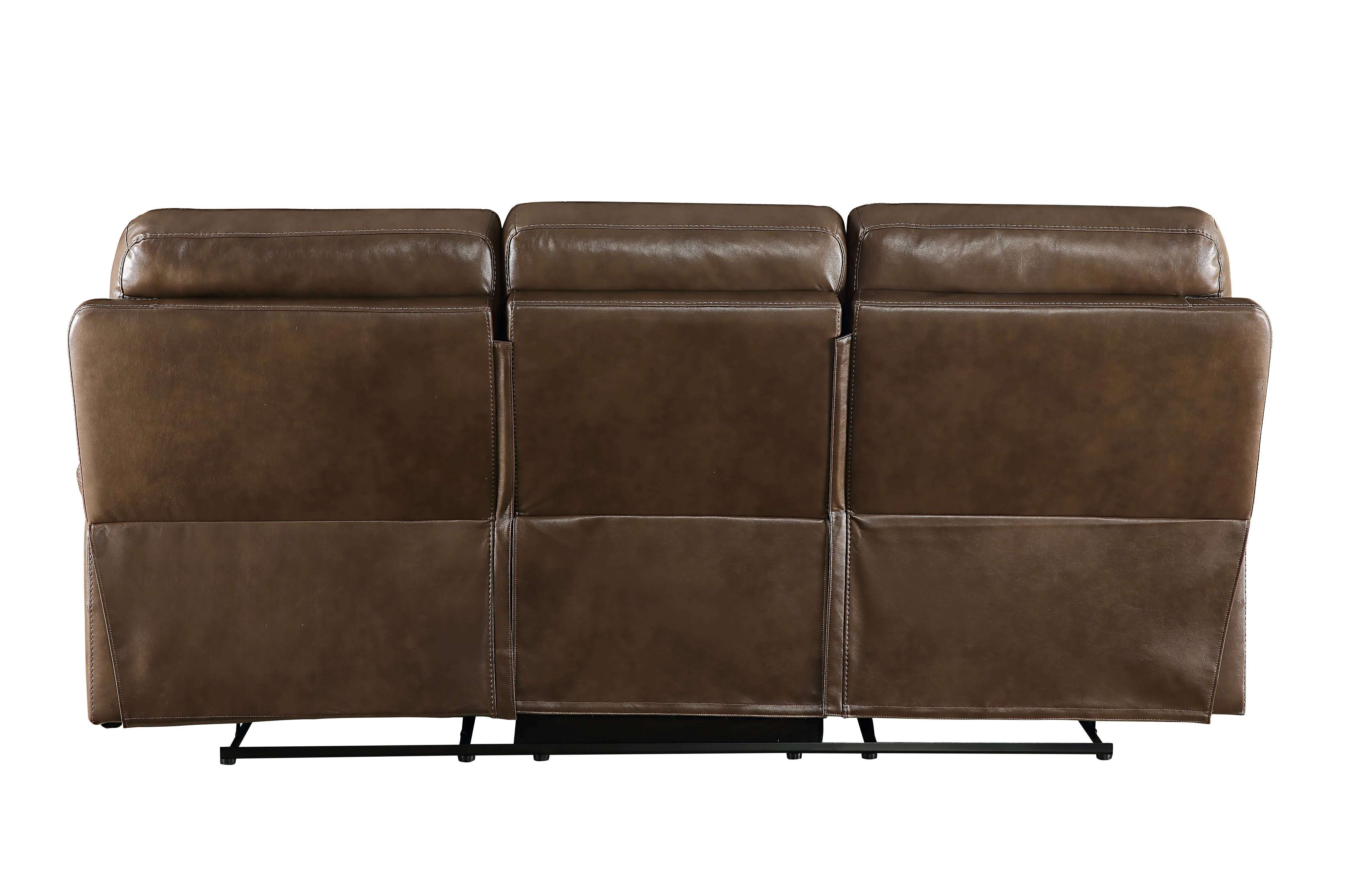 Aashi - Leather Gel Match Recliner Sofa - Brown by Couch.com