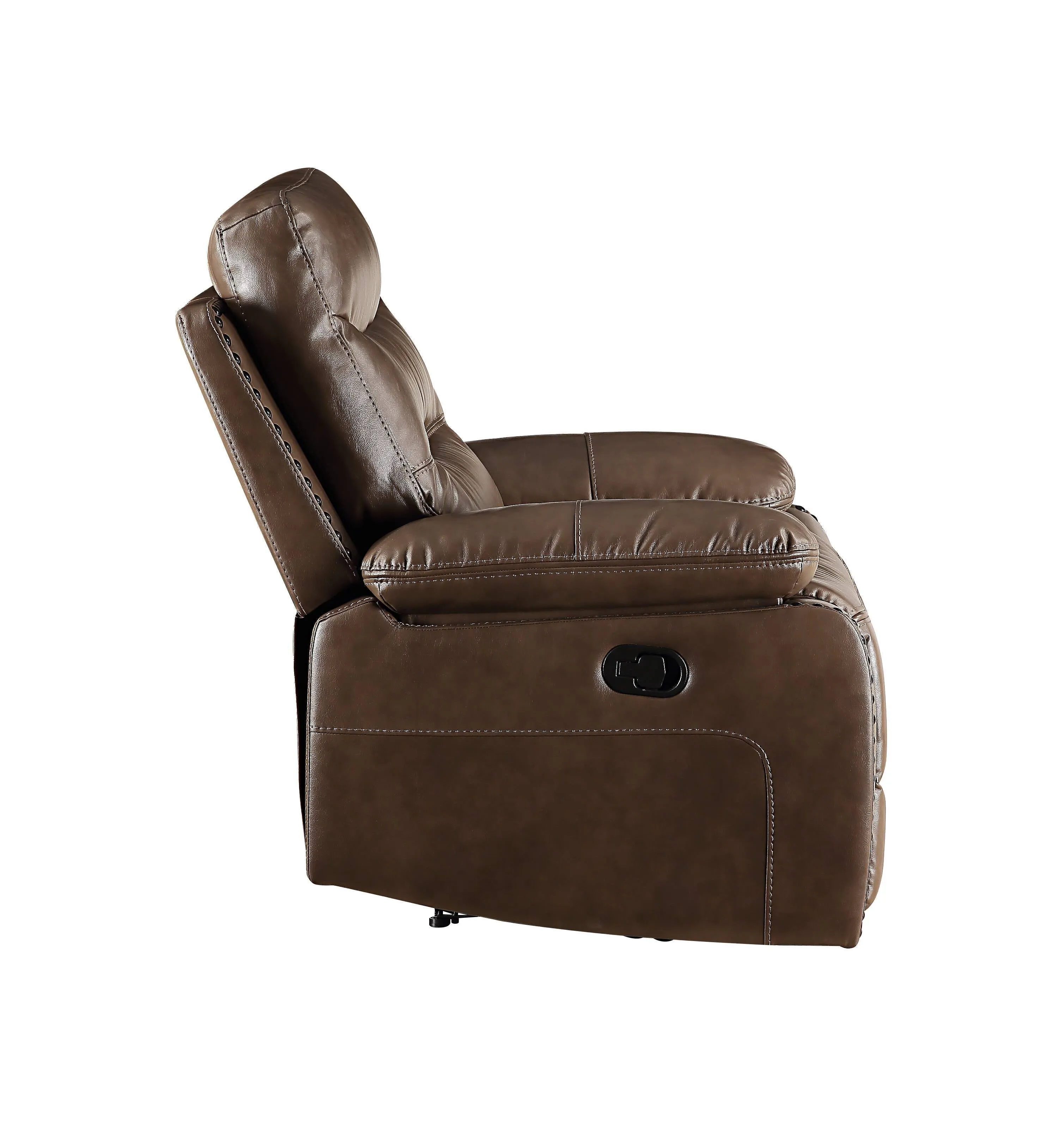 Aashi - Leather Gel Match Recliner Sofa - Brown by Couch.com