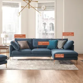 Adams Chaise Sectional Sofa | Sleek Modern Comfort by Castlery by Couch.com