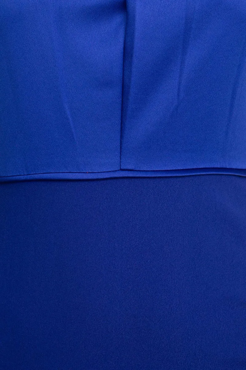 Adrianna Papell Halter Neck Sleeveless Empire Waist Tie Back Zipper Back Bodycon Solid Crepe Dress by Curated Brands