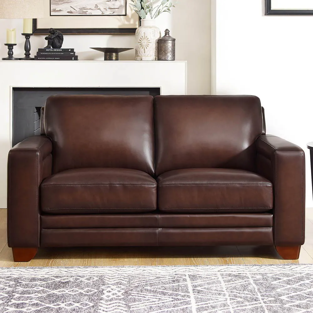 Aiden - Leather Loveseat by Couch.com