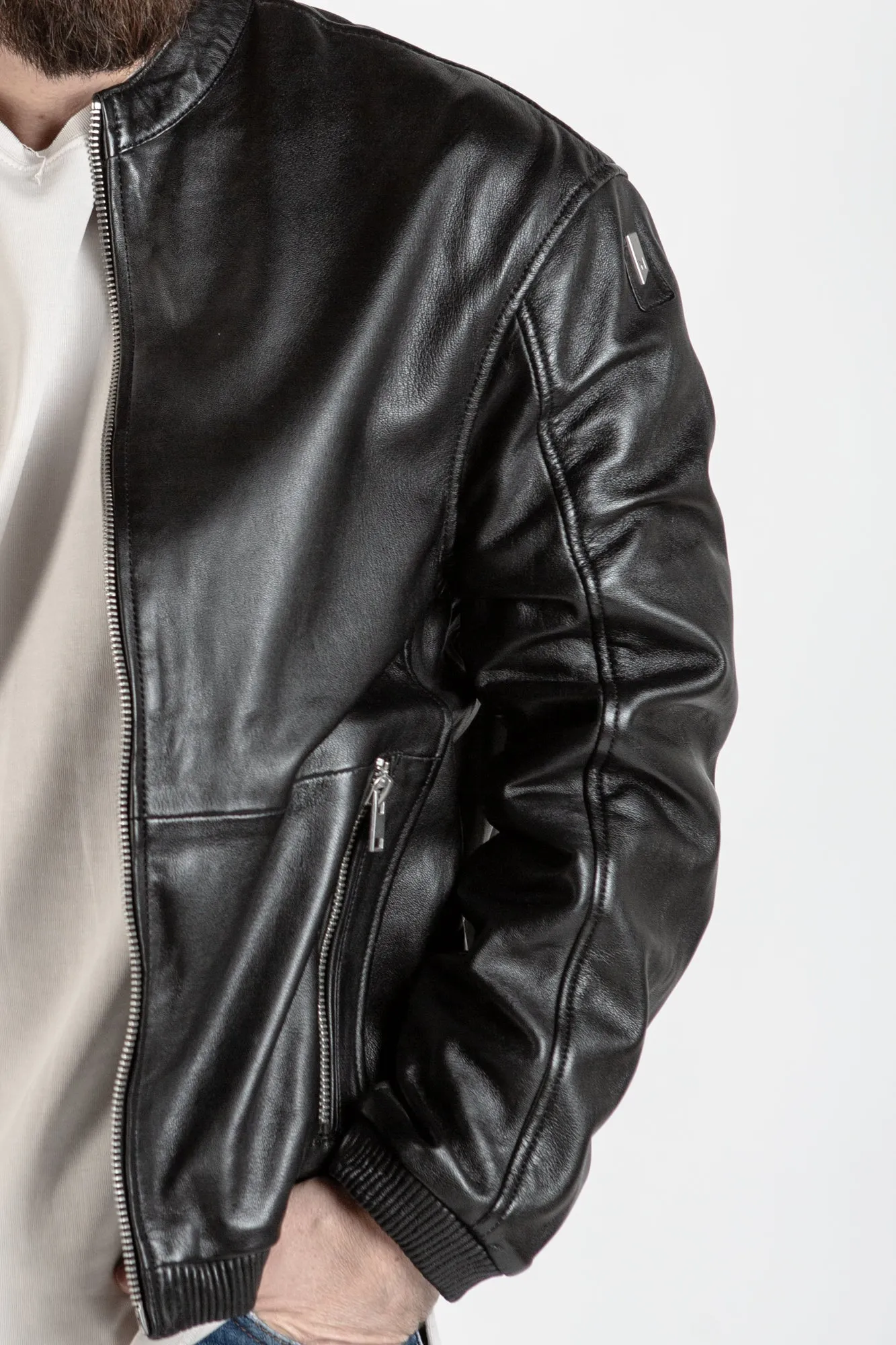 Airth Leather Jacket  - Black