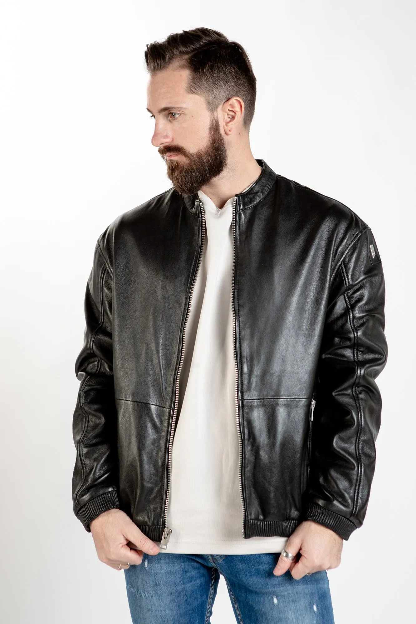 Airth Leather Jacket  - Black