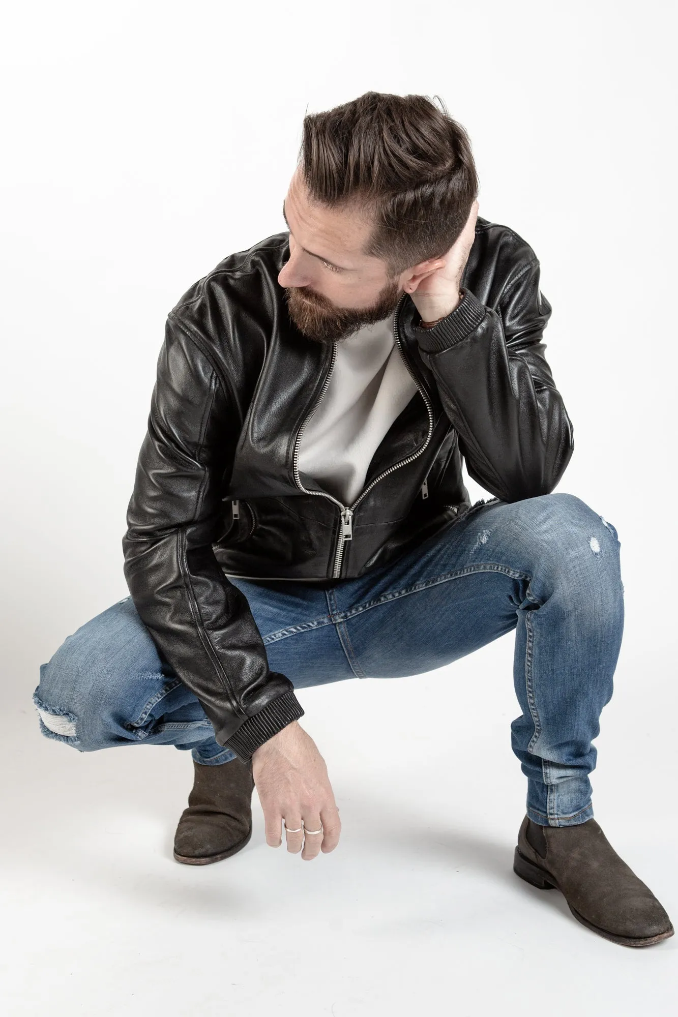 Airth Leather Jacket  - Black
