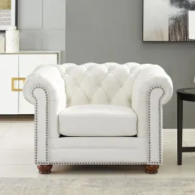Aliso - Leather Chair - Cream White by Couch.com