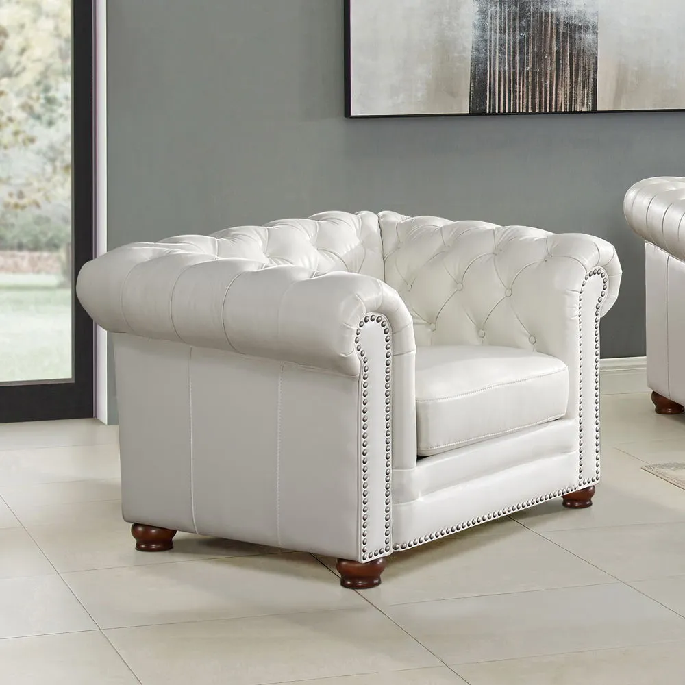 Aliso - Leather Chair - Cream White by Couch.com
