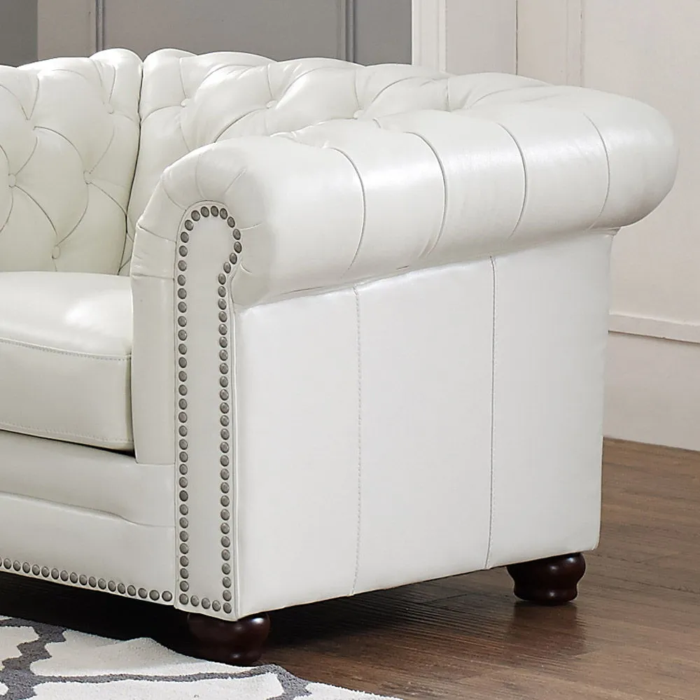 Aliso - Leather Chair - Cream White by Couch.com