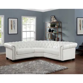 Aliso - Leather Symmetrical Sectional - Creamy White by Couch.com