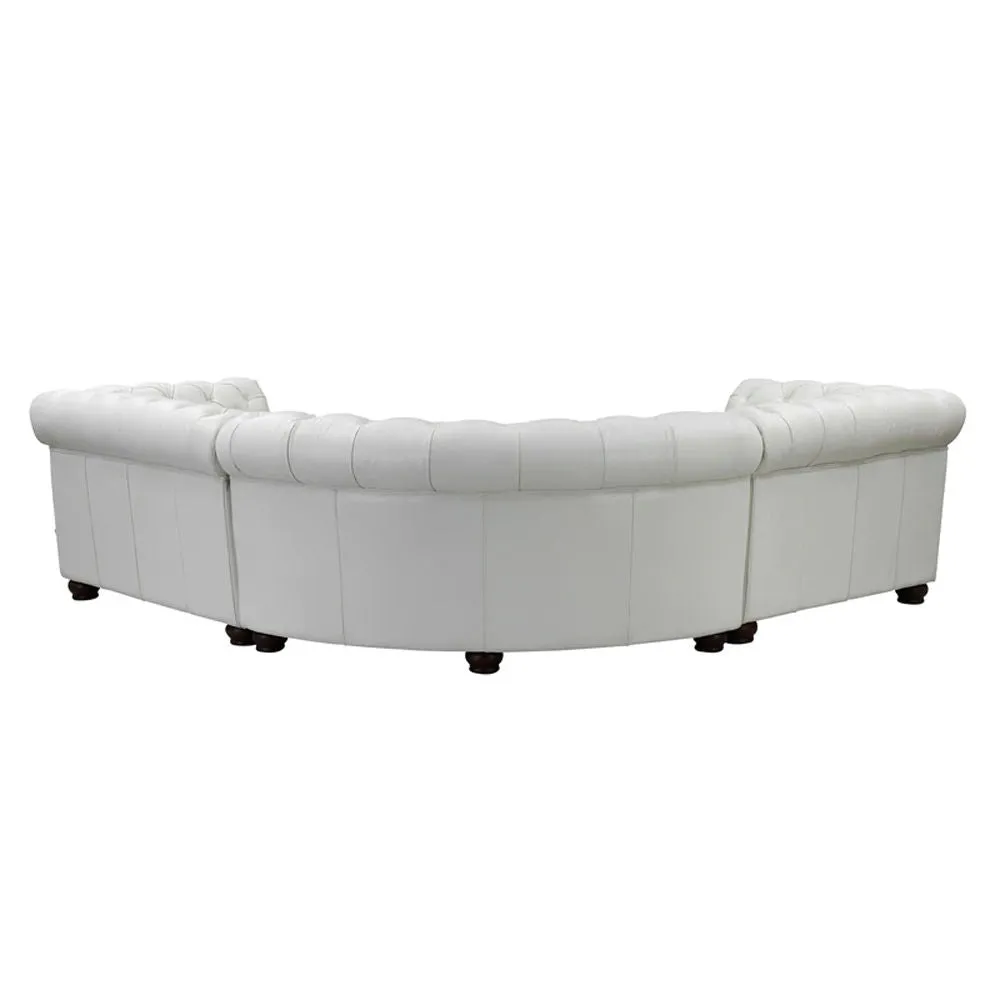 Aliso - Leather Symmetrical Sectional - Creamy White by Couch.com