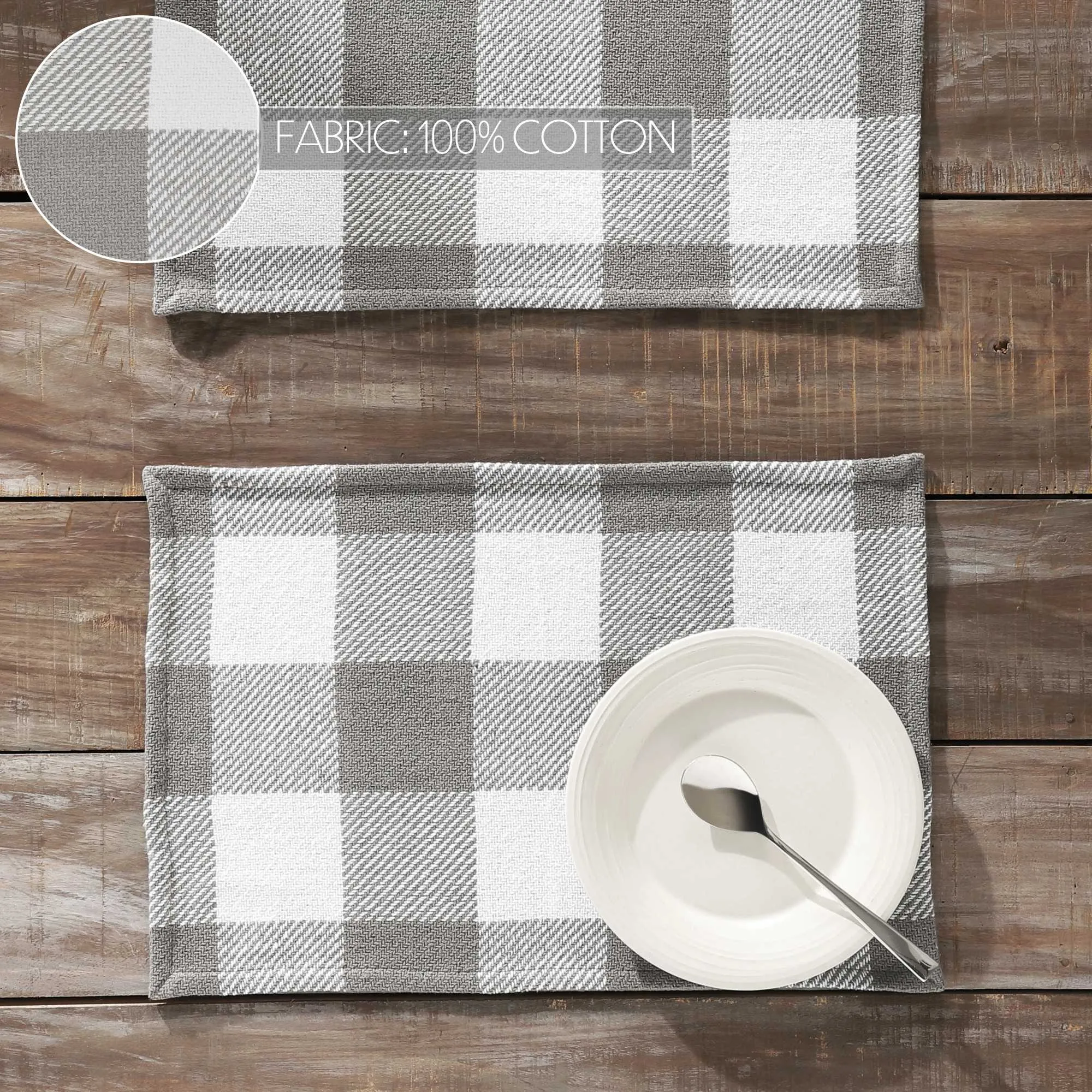 Annie Buffalo Check Grey Placemat Set of 2 13x19