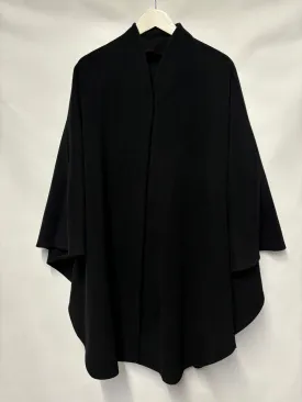 Ariston Black Wool Blend Cape One Size