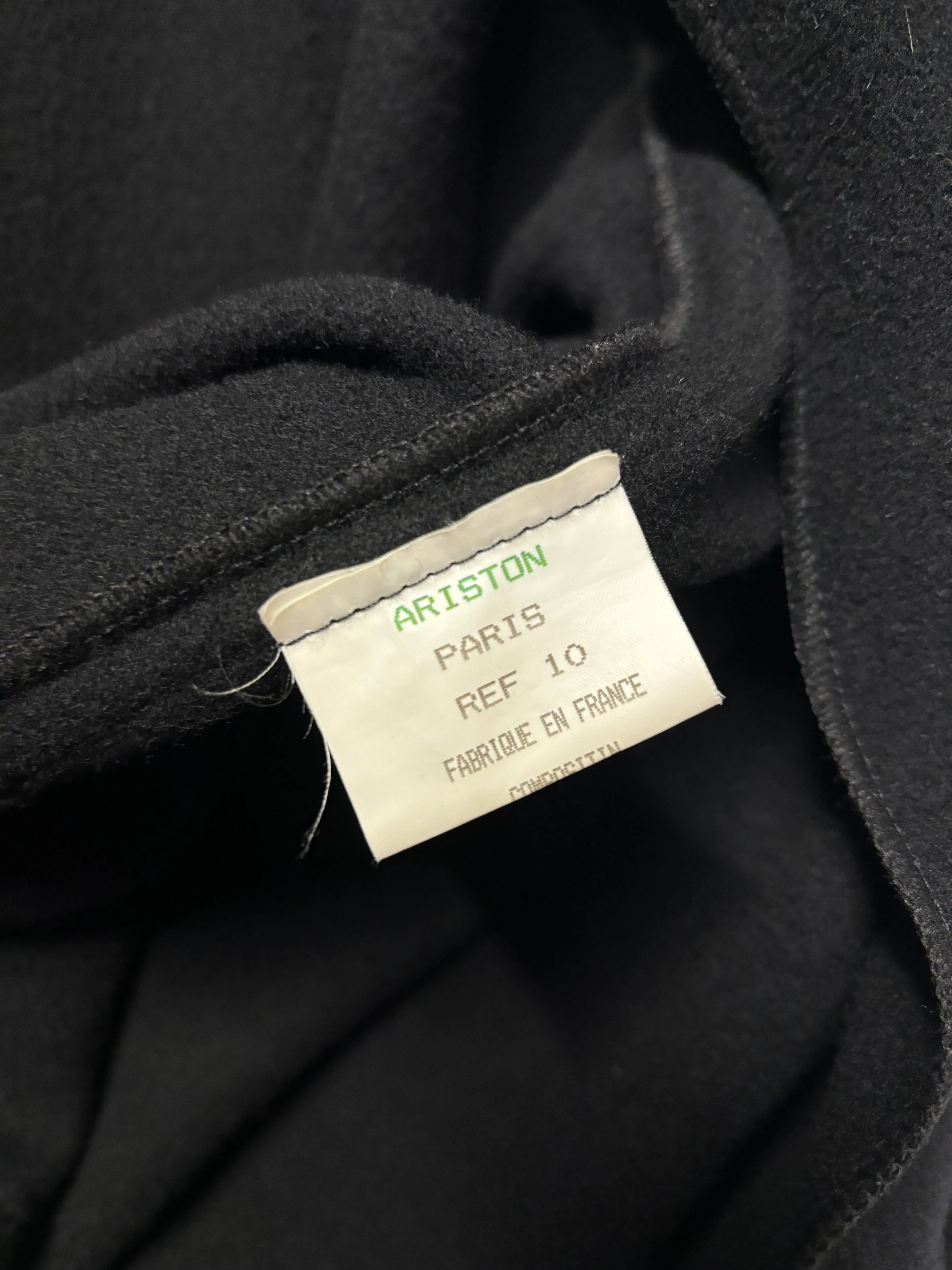 Ariston Black Wool Blend Cape One Size