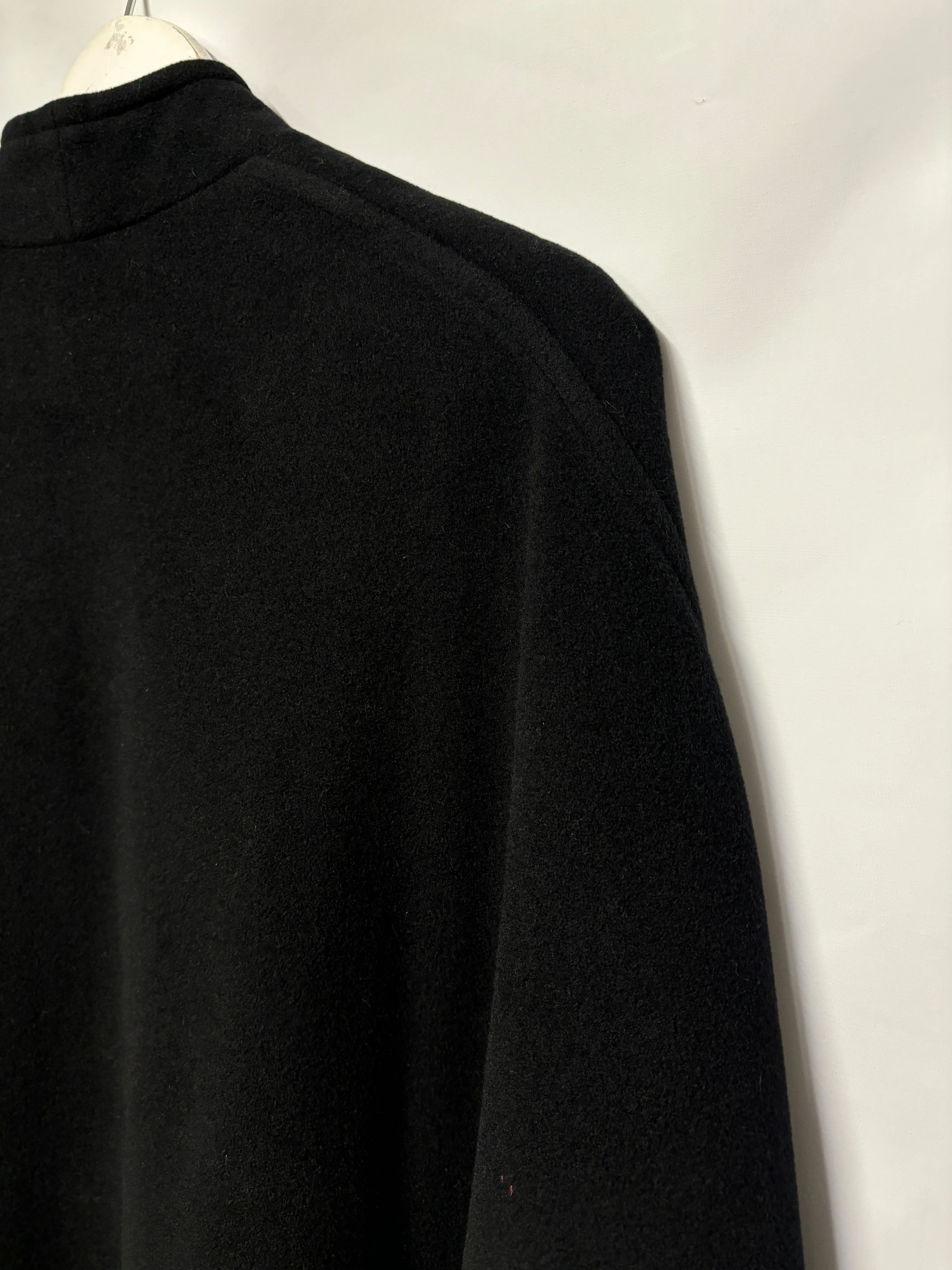 Ariston Black Wool Blend Cape One Size