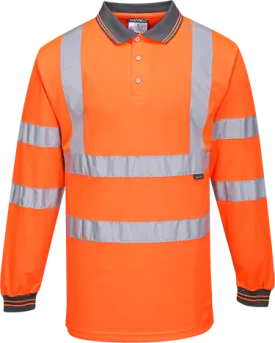 BAM Classic Hi Vis Long Sleeved Poloshirt - Orange