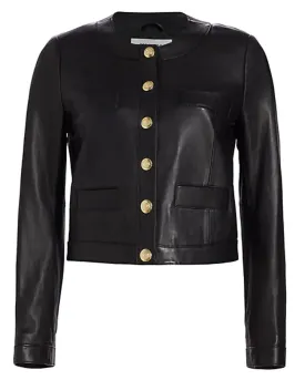 Black Penny Collarless Jacket
