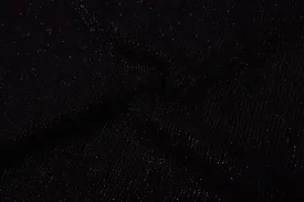 Black Pleated Glitter Knit Fabric