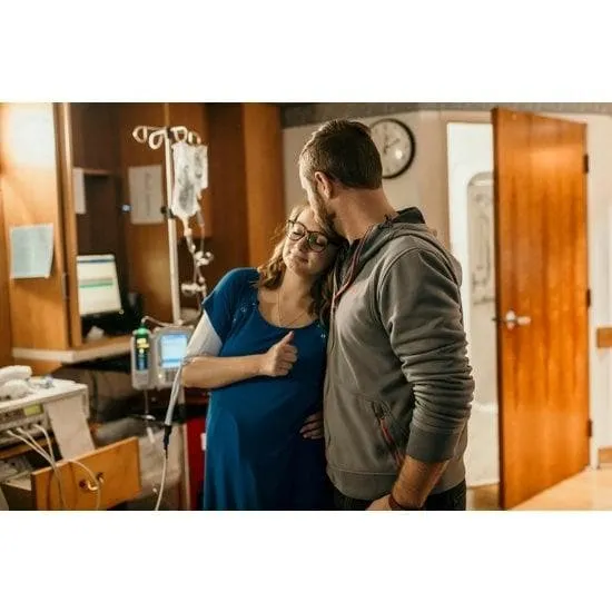 Blue Maternity Mommy Labor and Delivery/ Nursing Gown
