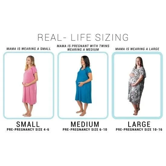 Blue Maternity Mommy Labor and Delivery/ Nursing Gown