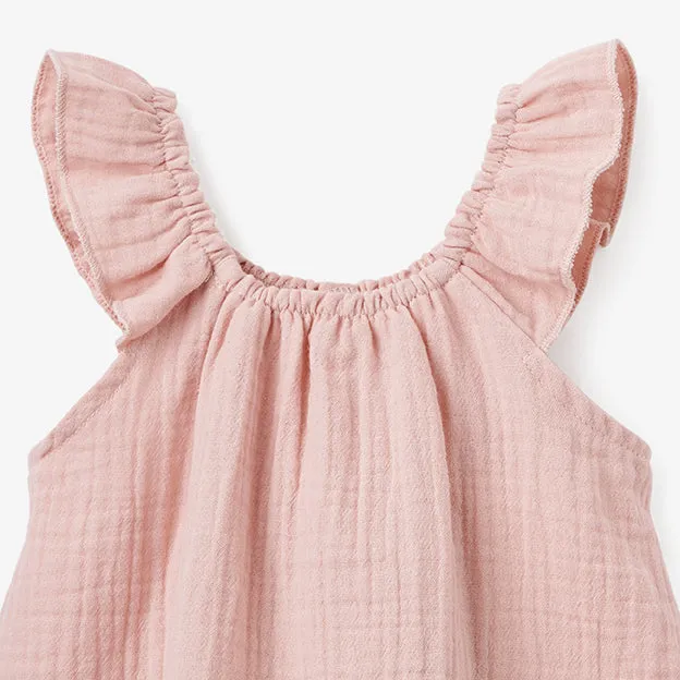 Blush Organic Muslin Flutter Sleeve & Bloomer Set