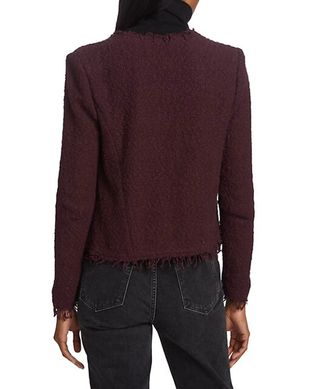 Burgundy Shavani Boucle Jacket