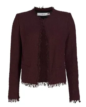 Burgundy Shavani Boucle Jacket