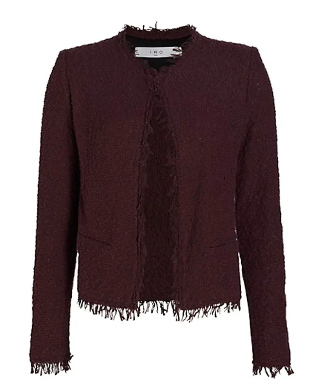 Burgundy Shavani Boucle Jacket