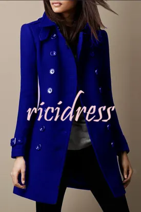 Casual Lapel Long Sleeve Button Coat