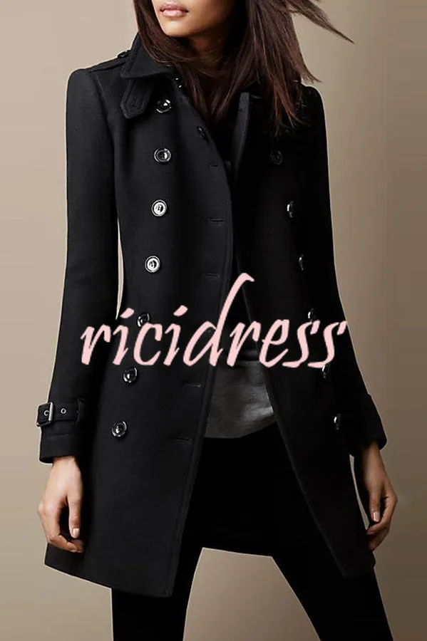 Casual Lapel Long Sleeve Button Coat