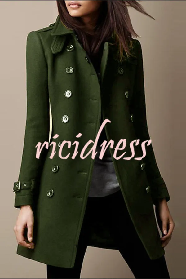 Casual Lapel Long Sleeve Button Coat