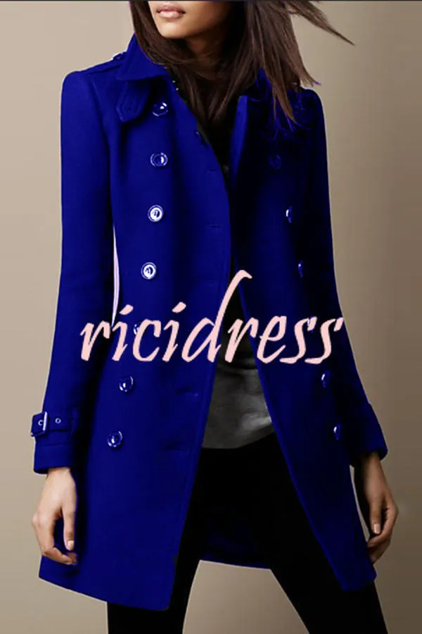 Casual Lapel Long Sleeve Button Coat