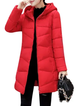 Casual Solid Color Women Long Thick Coats