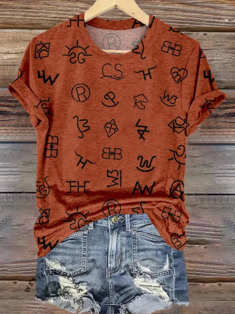 Cattle Brands Print T-shirt