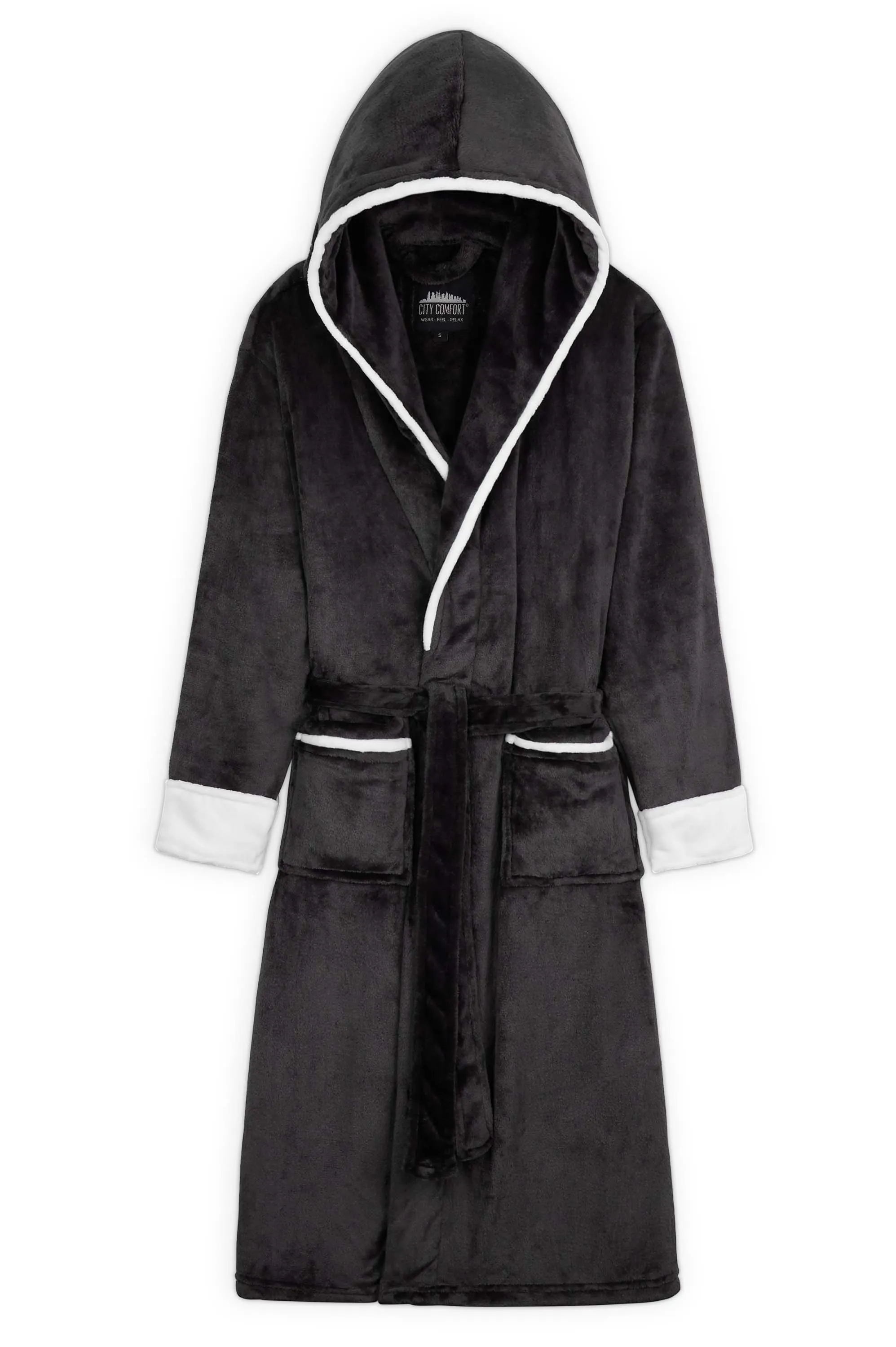 CityComfort Ladies Dressing Gowns Soft Fleece Hooded Women's Robes