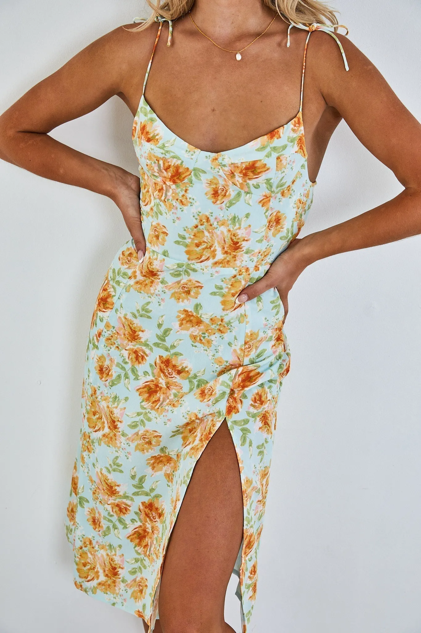 Cleo Dress - Green Floral