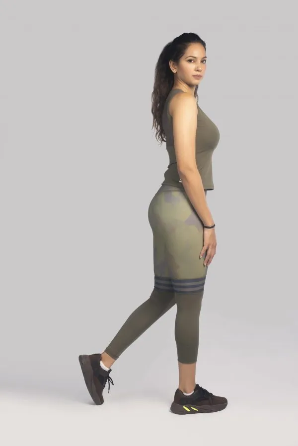Combat Camo Green Women Tracksuit