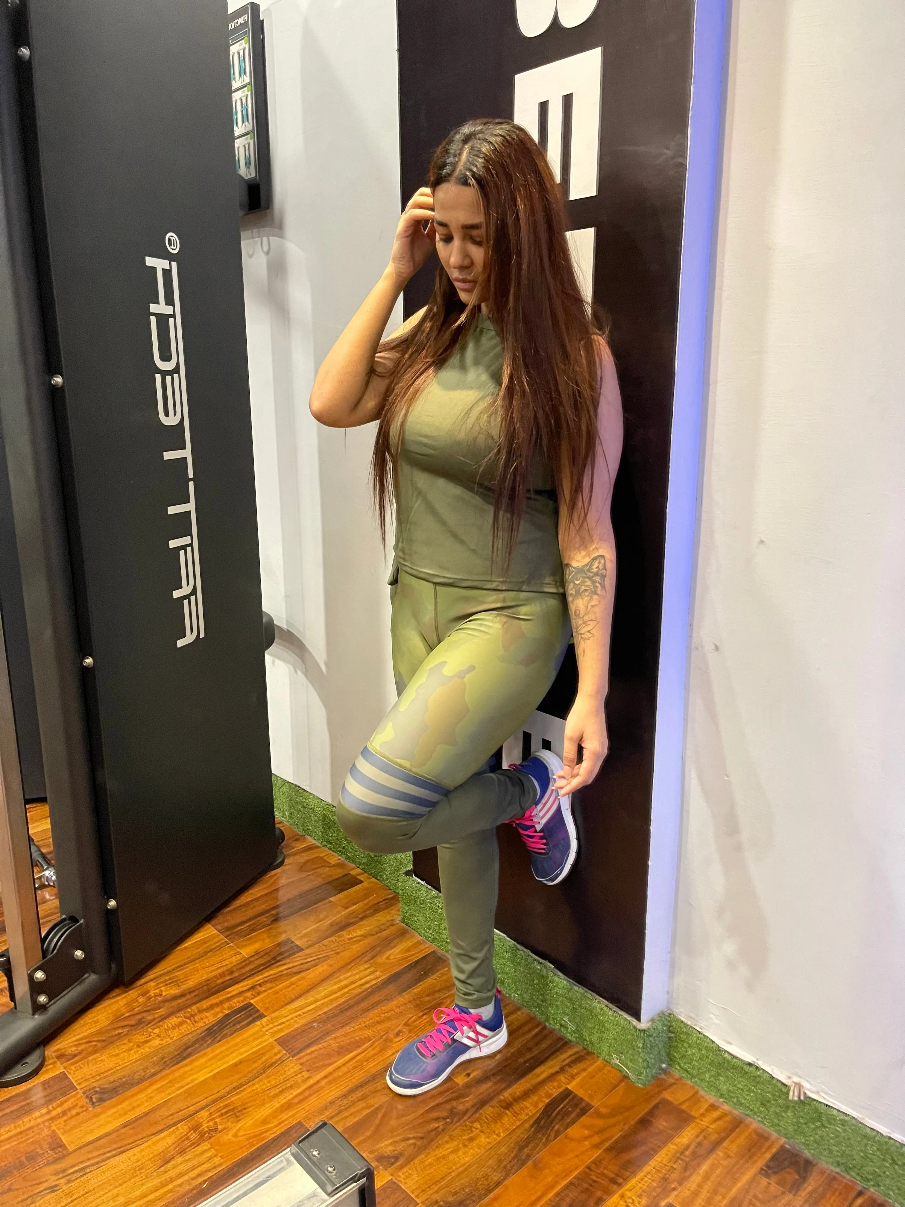 Combat Camo Green Women Tracksuit
