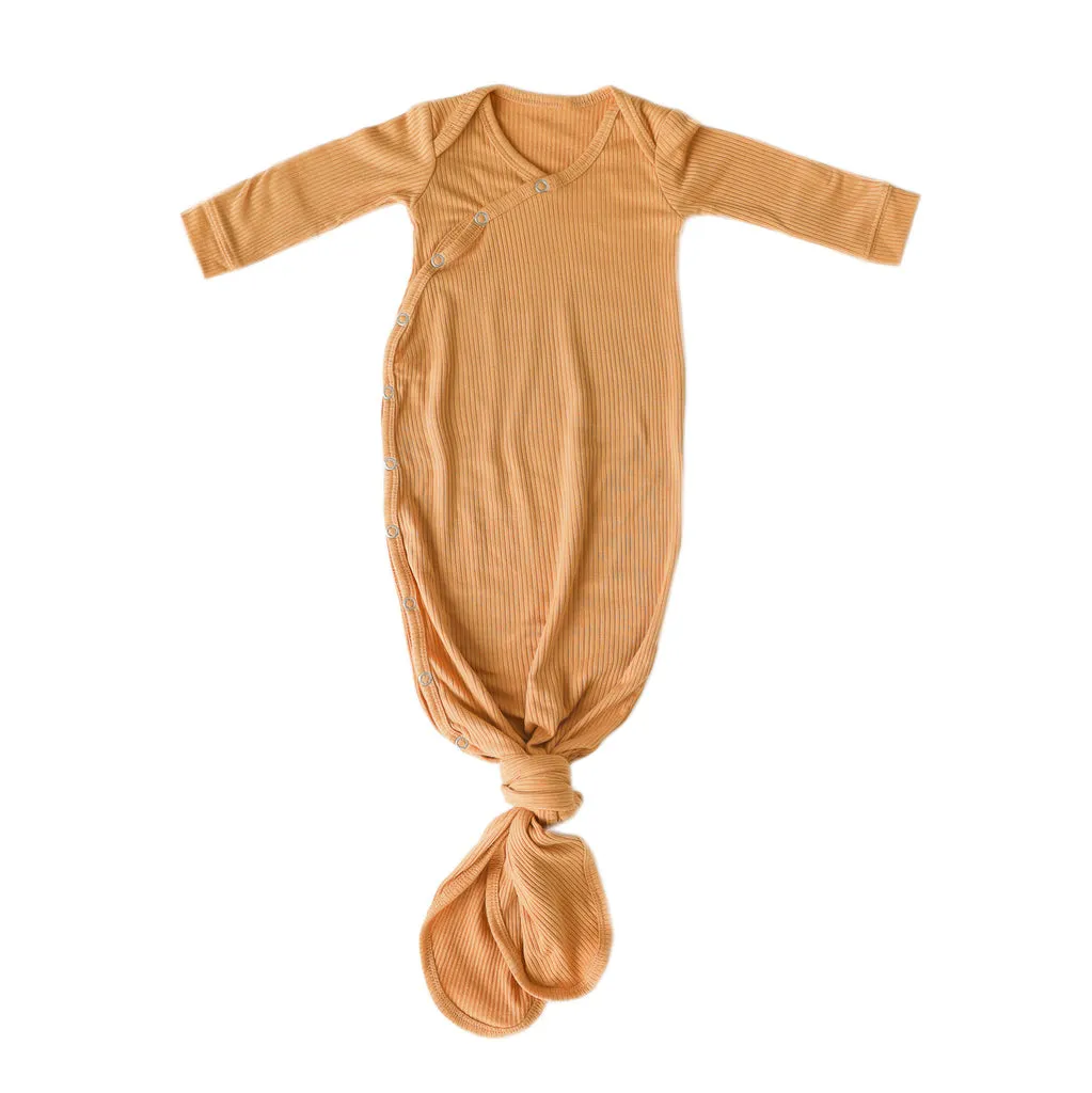 Copper Pearl Rib Knit Knotted Gown | Dolce