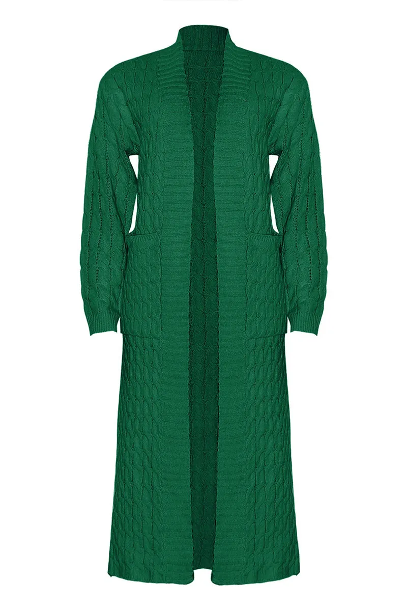 CR3389 Knitted Maxi Cardigan Outerwear