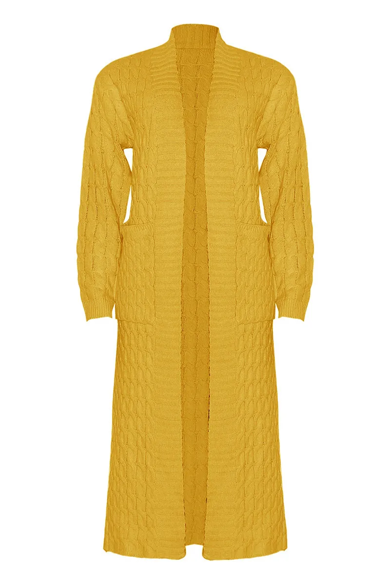 CR3389 Knitted Maxi Cardigan Outerwear