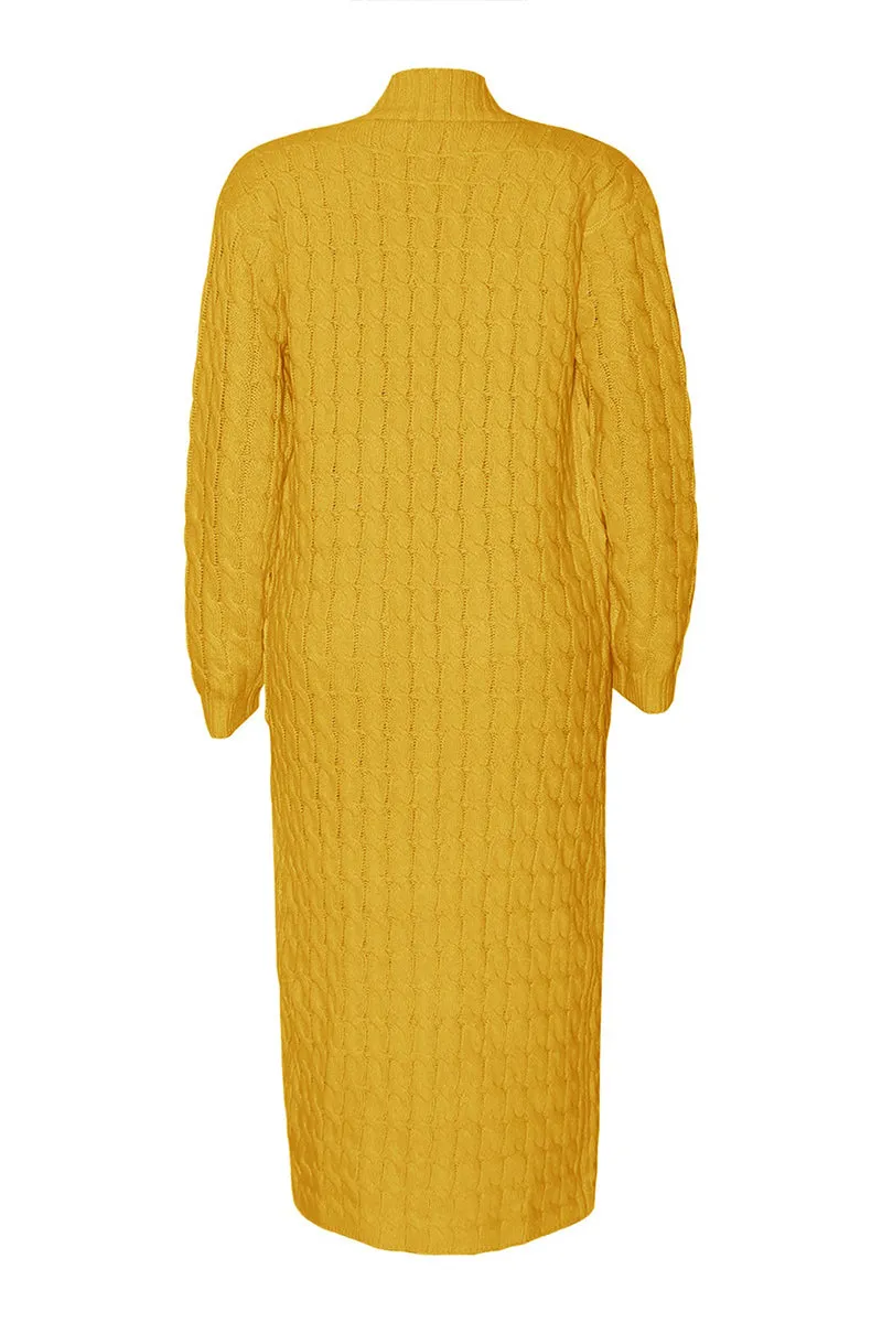 CR3389 Knitted Maxi Cardigan Outerwear